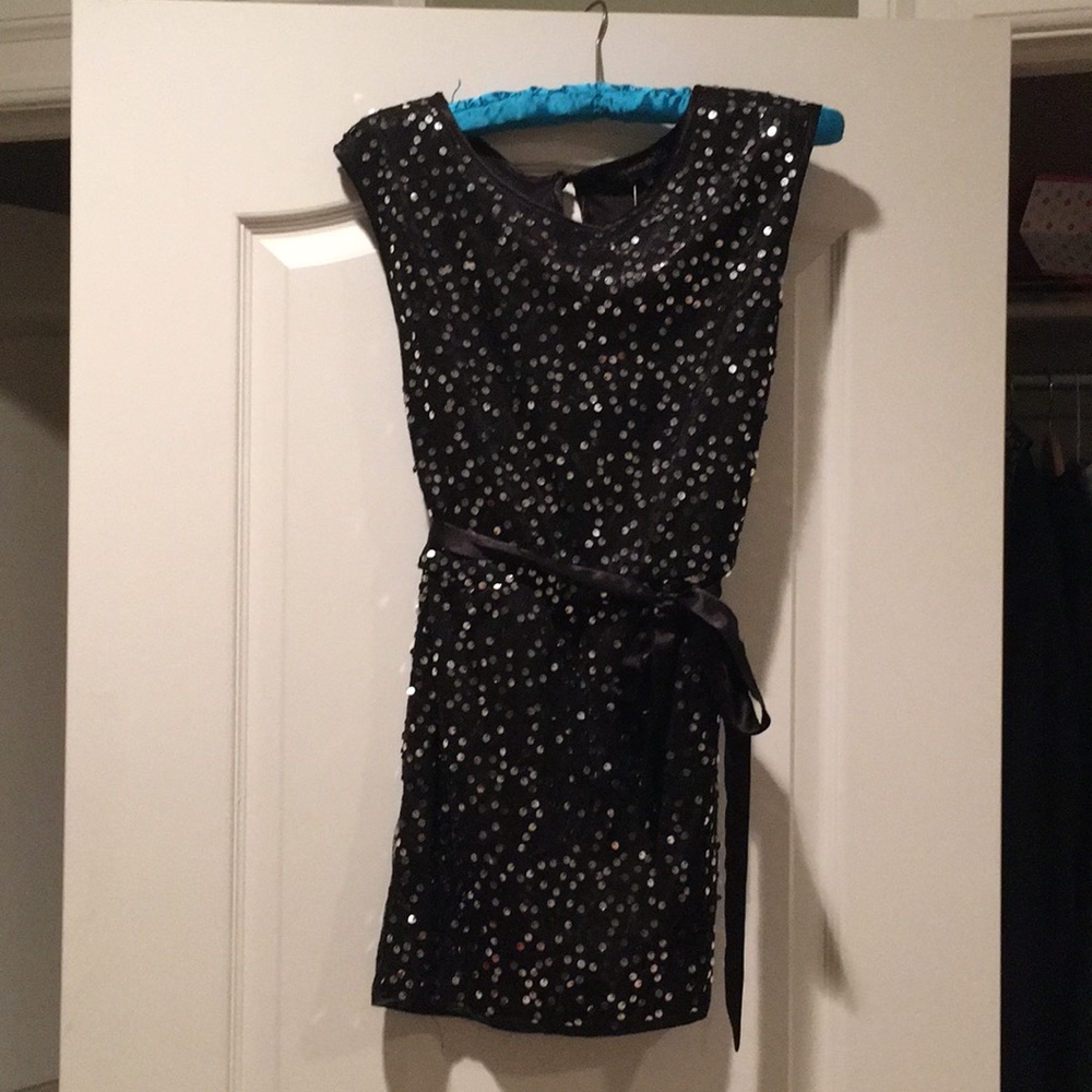 Kids black sequin dress size 10